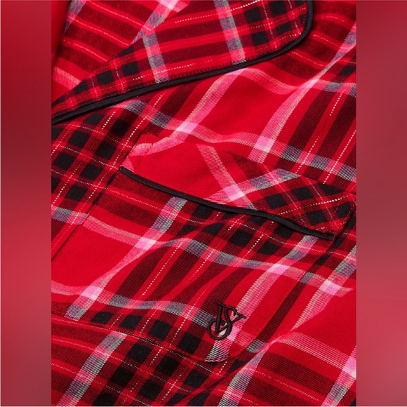 NWT VICTORIA'S SECRET SHIMMER Flannel Long Pajama Set - Picture 4 of 6